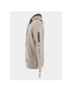 Sweat à capuche trace script beige homme - Jack & Jones