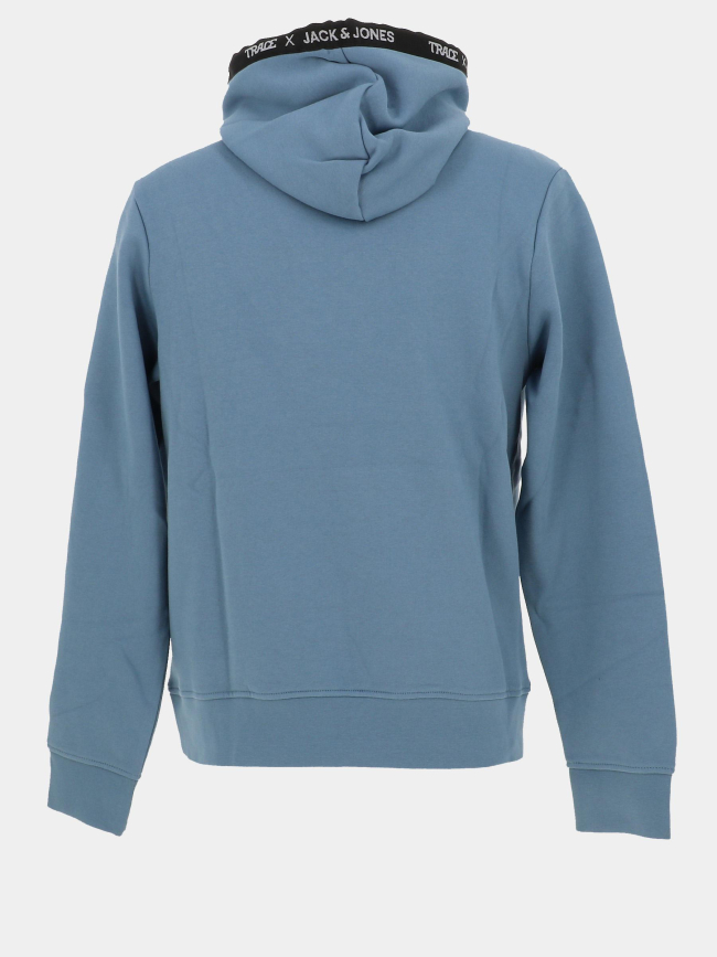 Sweat à capuche trace scipt bleu homme - Jack & Jones