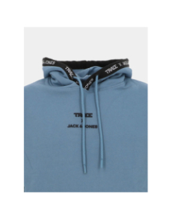 Sweat à capuche trace scipt bleu homme - Jack & Jones