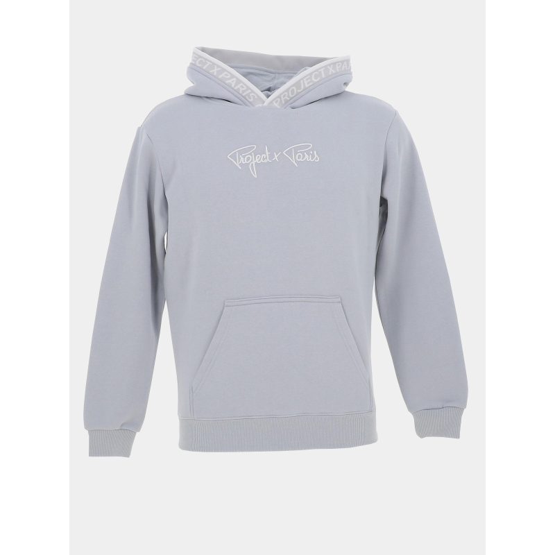 Sweat à capuche logo uni bleu clair enfant - Project X Paris