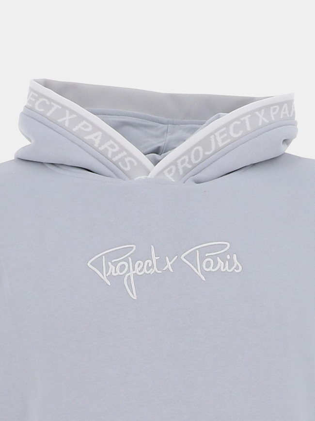 Sweat à capuche logo uni bleu clair enfant - Project X Paris