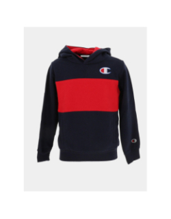 Sweat à capuche bleu marine et rouge enfant - Champion