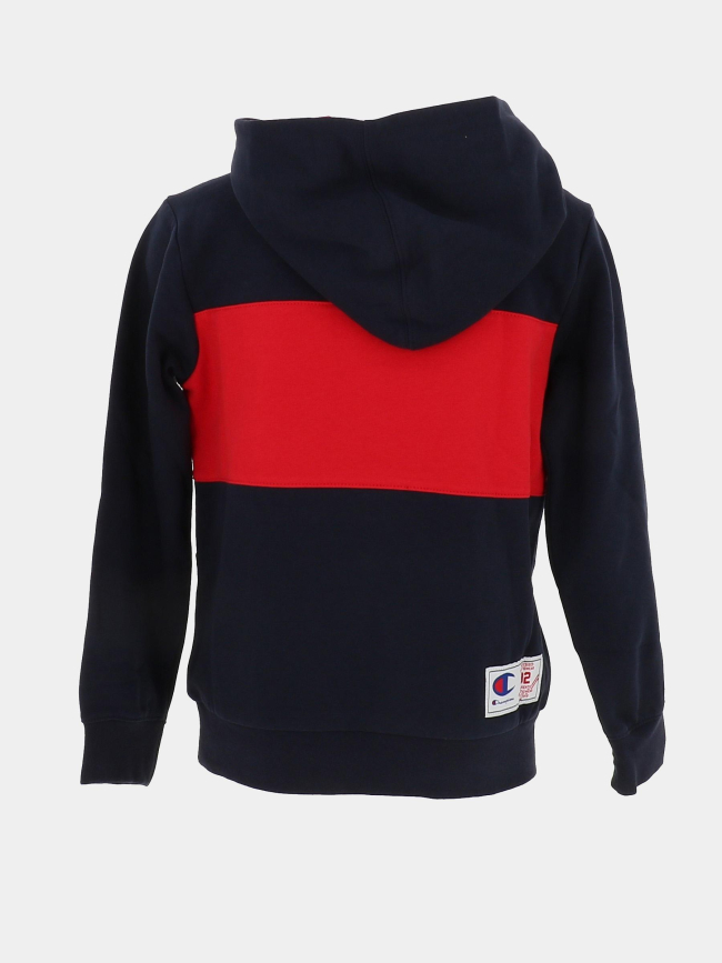 Sweat à capuche bleu marine et rouge enfant - Champion