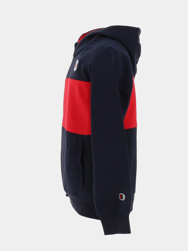 Sweat à capuche bleu marine et rouge enfant - Champion