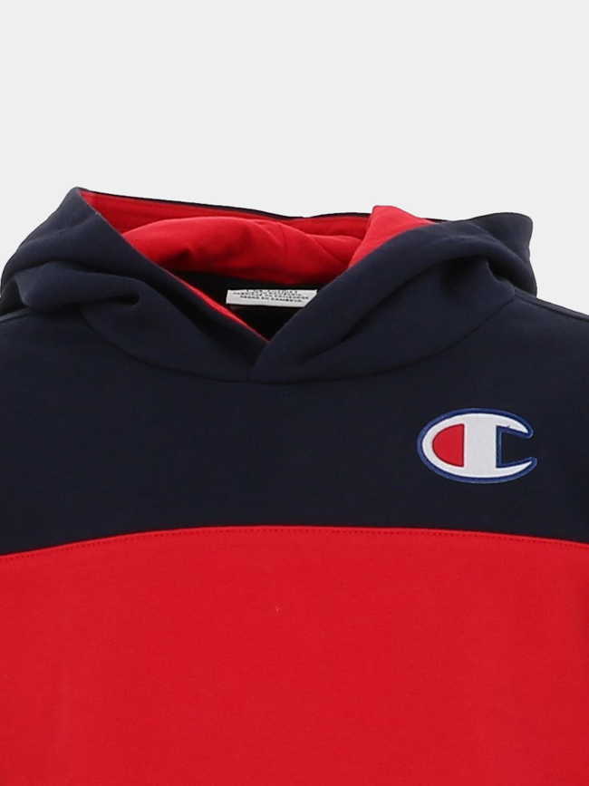 Sweat à capuche bleu marine et rouge enfant - Champion