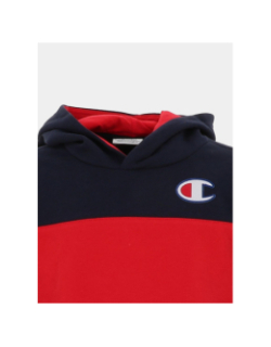 Sweat à capuche bleu marine et rouge enfant - Champion