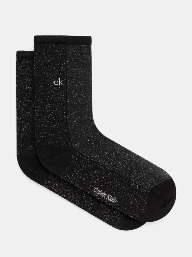 Paire de chaussettes paillettes noir femme - Calvin Klein