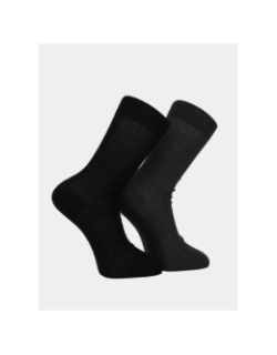 Pack de 2 paires de chaussettes conton fil d'écosse noir gris homme - Izac