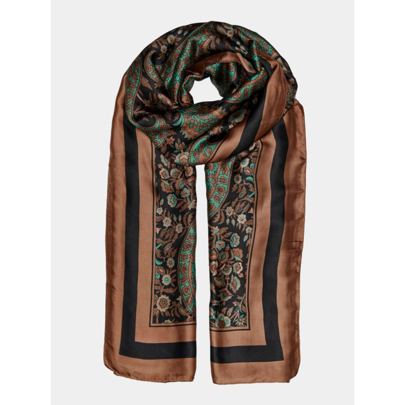 Foulard imprimé brigitte satin marron femme - Only