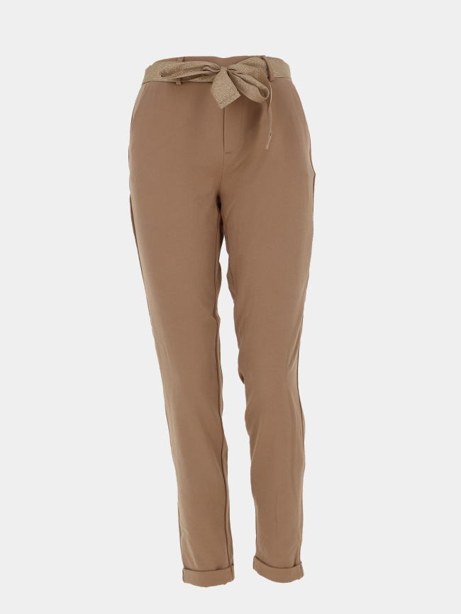 Pantalon loose tapered kaya beige femme - Vero Moda