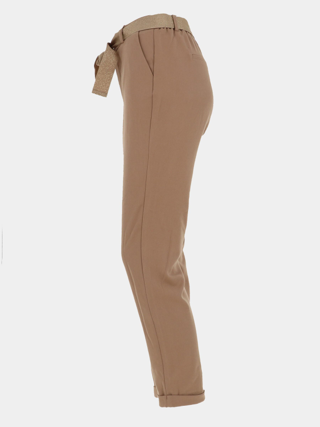 Pantalon loose tapered kaya beige femme - Vero Moda