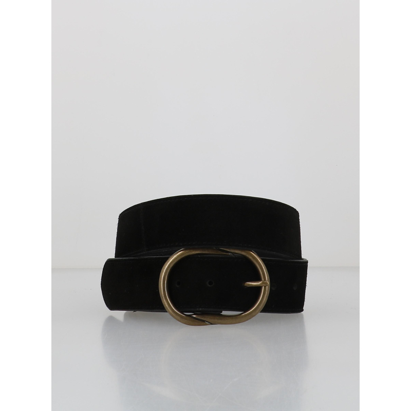 Ceinture en suède cuir laura noir femme - Pieces