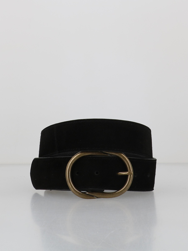 Ceinture en suède cuir laura noir femme - Pieces