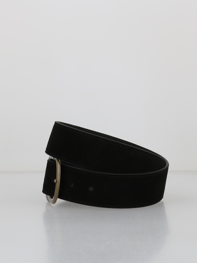 Ceinture en suède cuir laura noir femme - Pieces