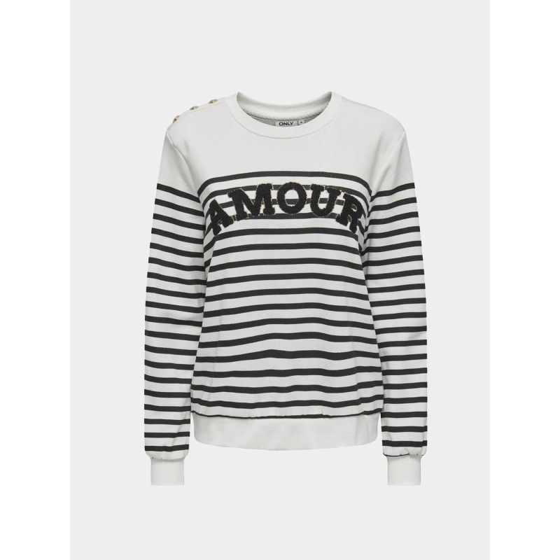 Sweat rayé allie blanc noir femme - Only