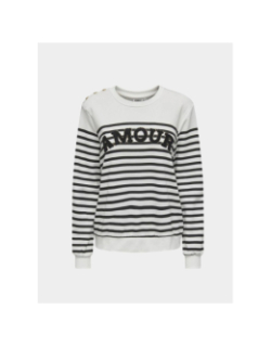 Sweat rayé allie blanc noir femme - Only