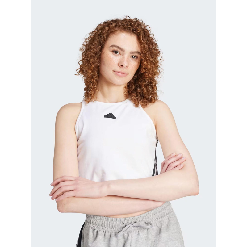 Débardeur crop blanc femme - Adidas