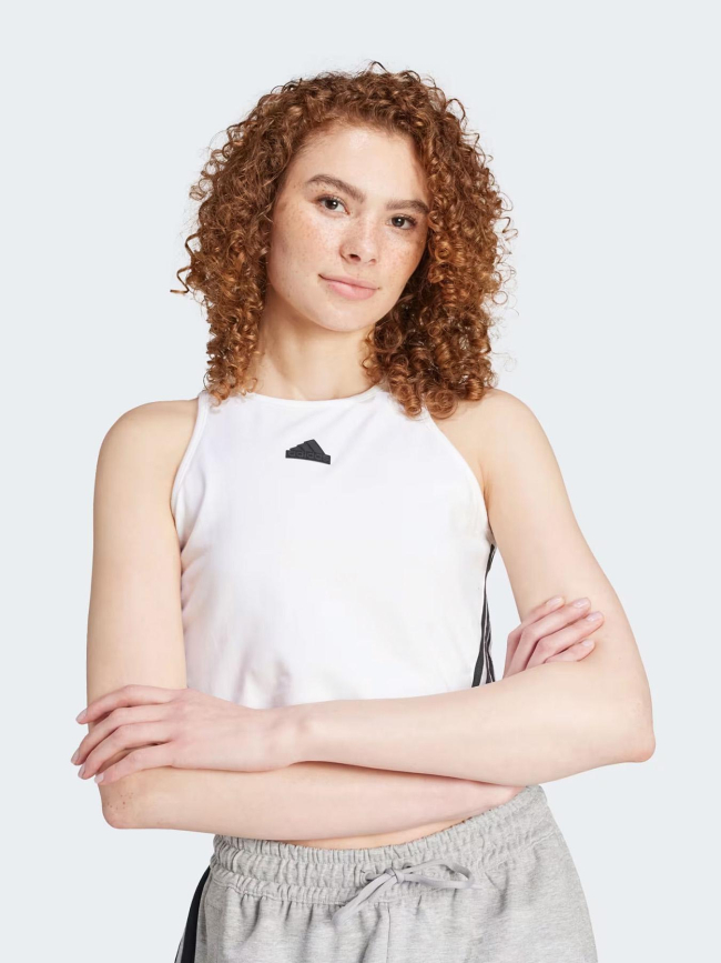 Débardeur crop blanc femme - Adidas