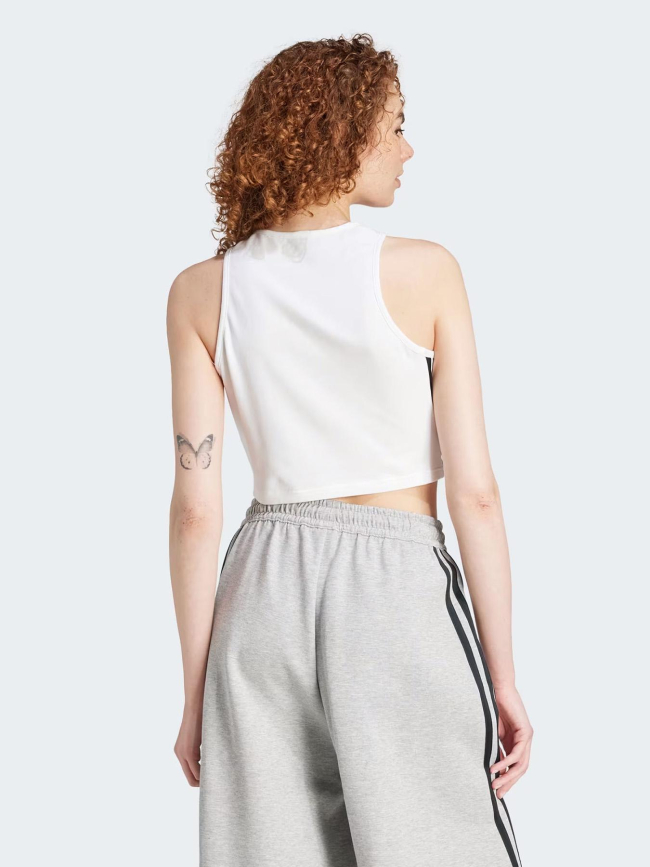 Débardeur crop blanc femme - Adidas