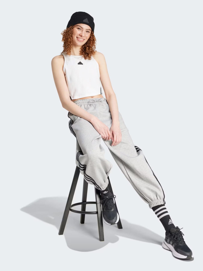 Débardeur crop blanc femme - Adidas