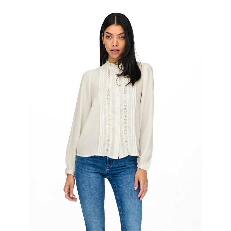 Chemise ellis à manche longue blanc femme - Only