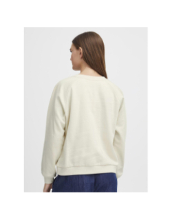 Sweat col rond ihlela brushed beige femme - Ichi