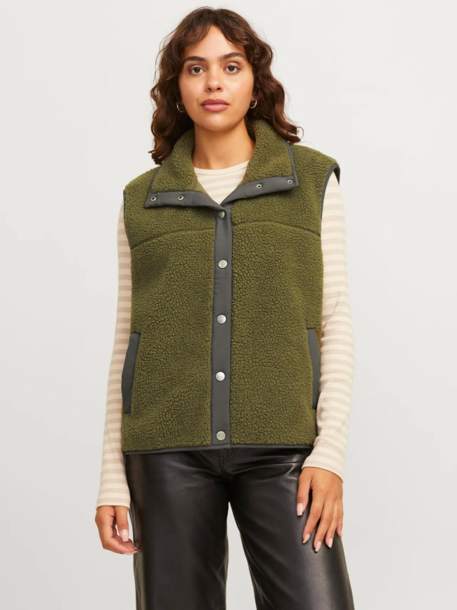 Veste polaire sans manches jxnellie vert femme - JJXX