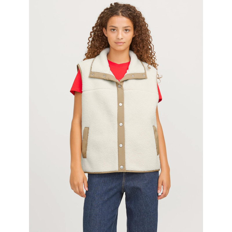 Veste polaire sans manches jxnellie beige femme - JJXX