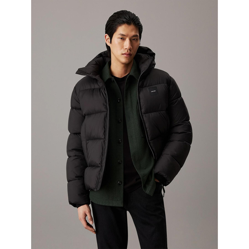 Doudoune  à capuche quilt puffer noir homme - Calvin Klein