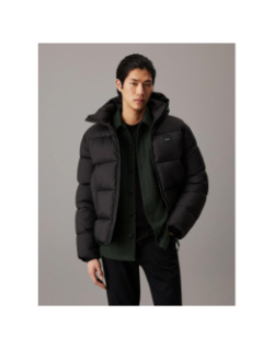 Doudoune  à capuche quilt puffer noir homme - Calvin Klein