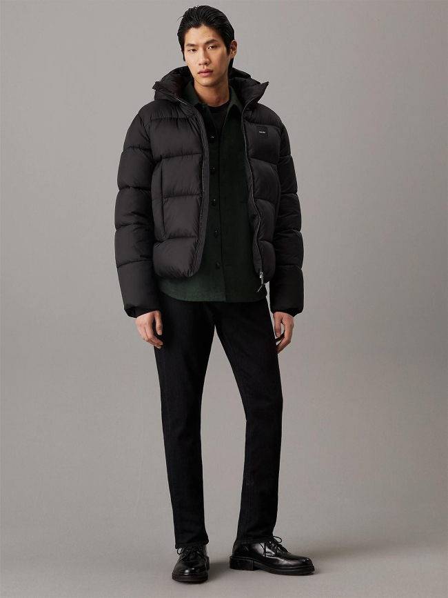 Doudoune  à capuche quilt puffer noir homme - Calvin Klein