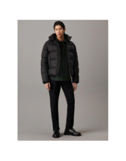 Doudoune  à capuche quilt puffer noir homme - Calvin Klein