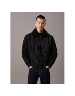 Veste sherpa aviateur noir homme - Calvin Klein Jeans