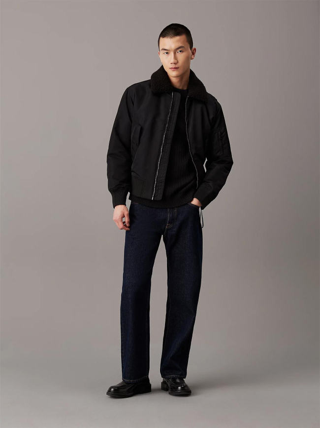 Veste sherpa aviateur noir homme - Calvin Klein Jeans