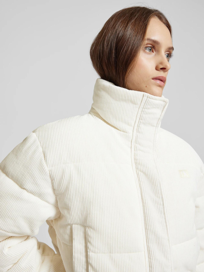 Veste doudoune en velours côtelé blanc femme - Calvin Klein