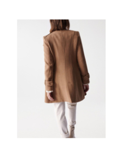 Manteau long grace en étoffe avec détails beige femme - Salsa