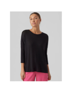 Pull fin manches 3/4 col en v brianna noir femme - Vero Moda