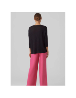 Pull fin manches 3/4 col en v brianna noir femme - Vero Moda