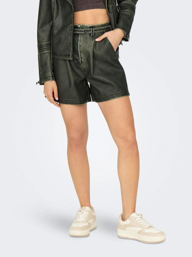 Short simili cuir heidi kaki femme - Only