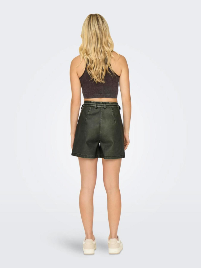 Short simili cuir heidi kaki femme - Only