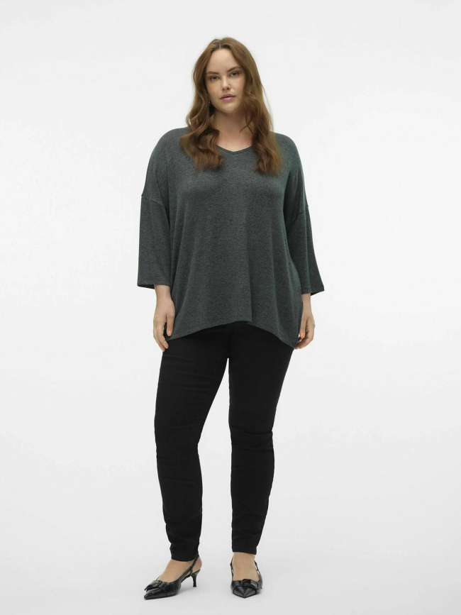 Pull fin manches 3/4 col en v brianna vert femme - Vero Moda