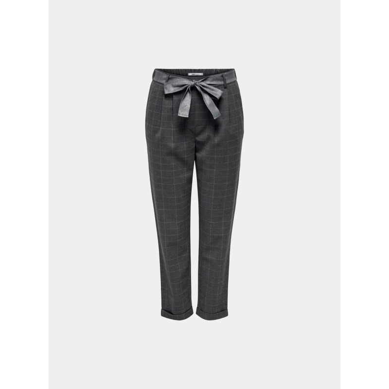 Pantalon à carreaux rita ceinture pailletée gris femme - Only