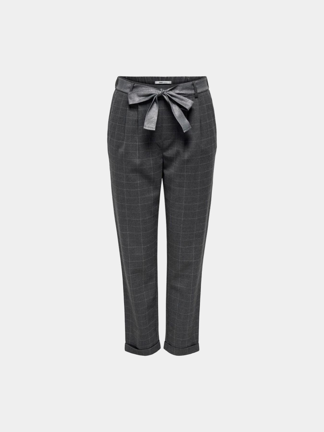 Pantalon à carreaux rita ceinture pailletée gris femme - Only