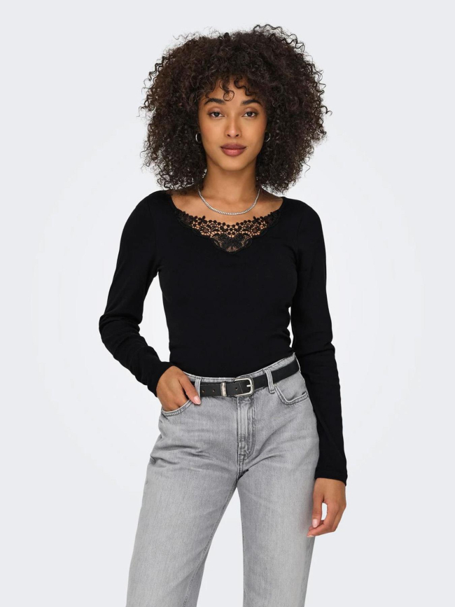 Top à manches longues onlkira noir femme - Only