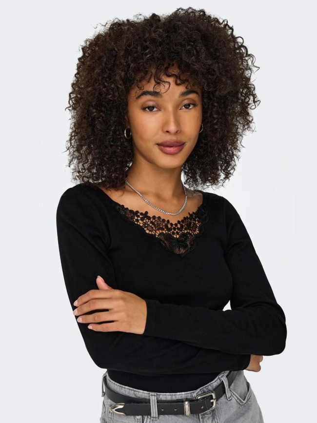 Top à manches longues onlkira noir femme - Only