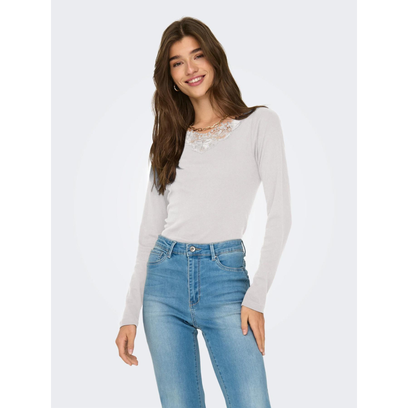 Top à manches longues onlkira blanc femme - Only