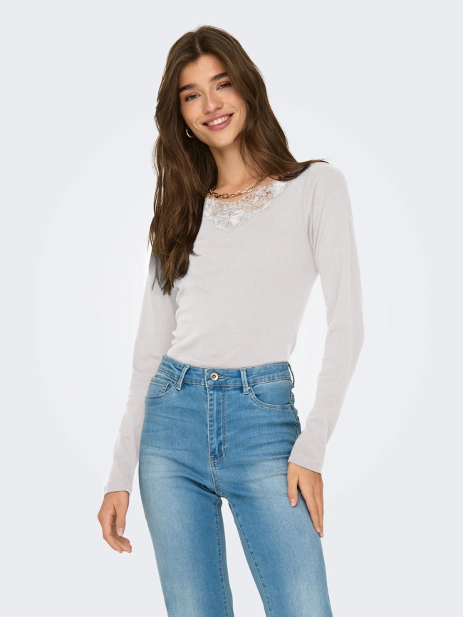 Top à manches longues onlkira blanc femme - Only