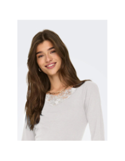 Top à manches longues onlkira blanc femme - Only