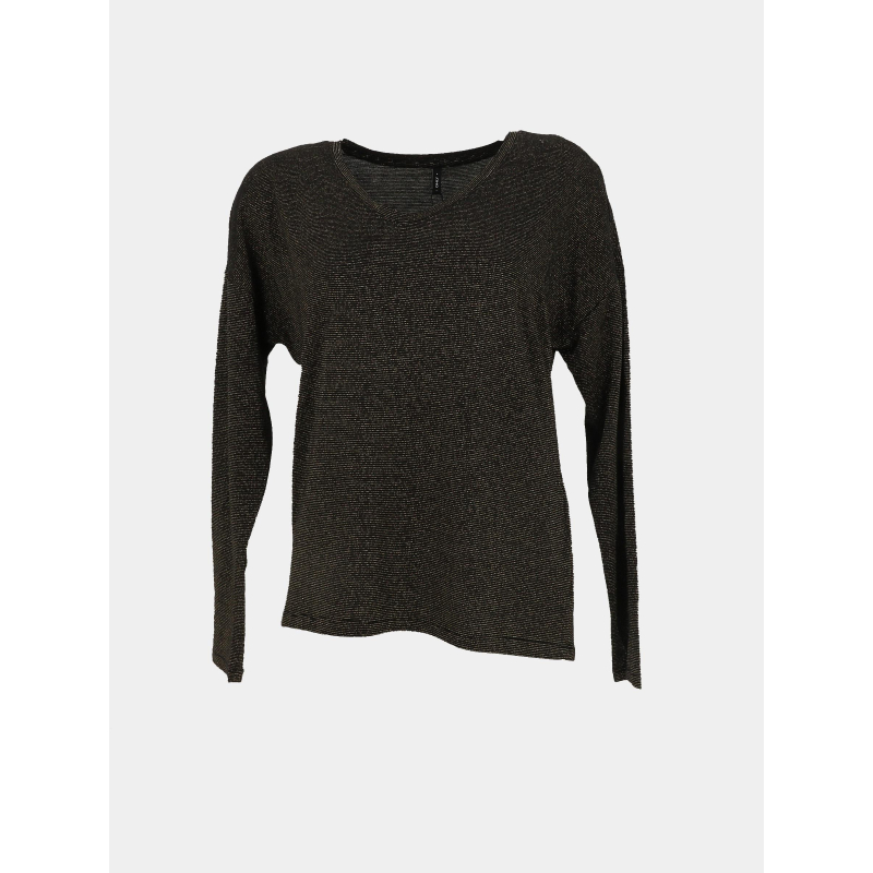 Top rayé manches longues harrie noir doré femme - Only