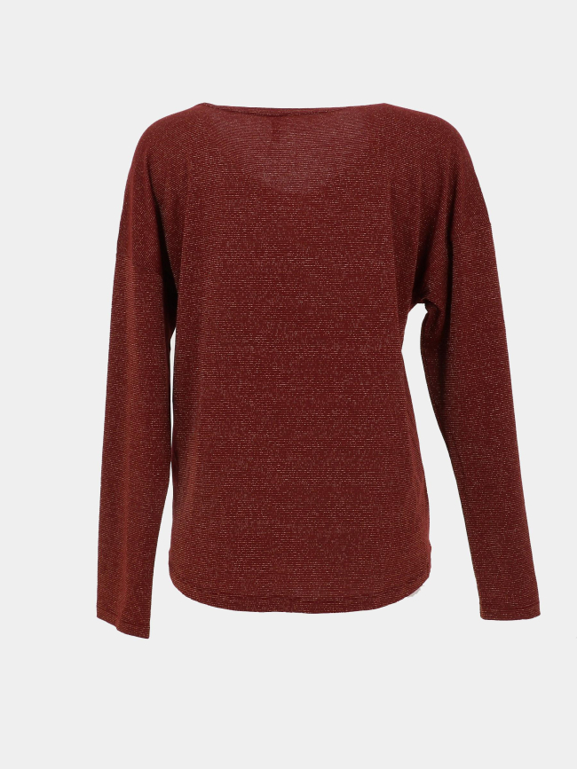 Top rayé manches longues harrie rouge doré femme - Only